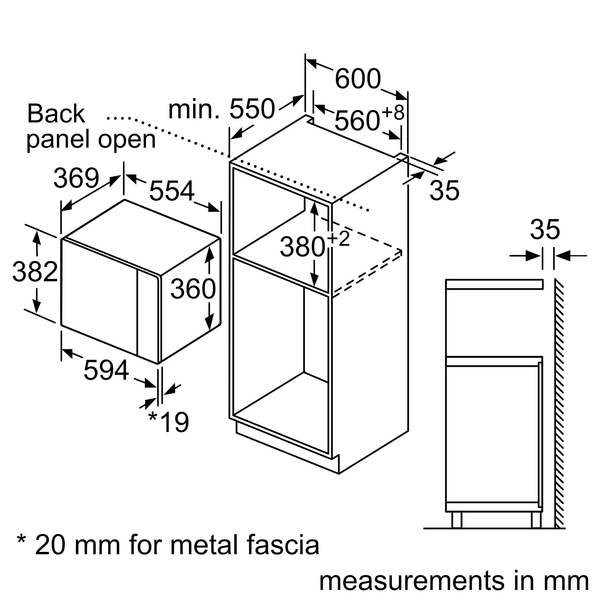 Lò vi sóng âm tủ Bosch BFL524MB2 - Series 4 - 20L