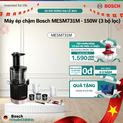 Máy ép chậm Bosch MESM731M - 150W (3 bộ lọc)