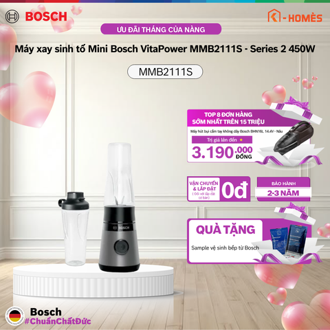 Máy xay sinh tố Mini Bosch VitaPower MMB2111S - Series 2 450W