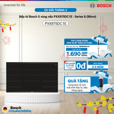 [PRE-ORDER 10.02] Bếp từ Bosch 5 vùng nấu PXX975DC1E - Series 8 (90cm)