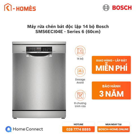 Máy rửa chén bát độc lập 13 bộ Bosch SMS6ECI04E - Series 6 (60cm)