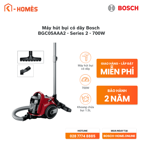 Máy hút bụi có dây Bosch BGC05AAA2 - Series 2 - 700W