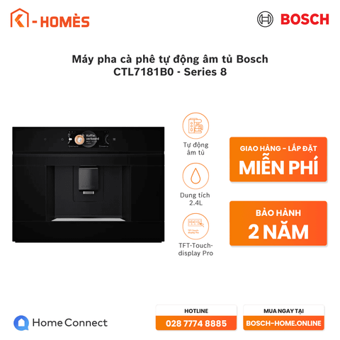 Máy pha cà phê tự động âm tủ Bosch CTL7181B0 - Series 8
