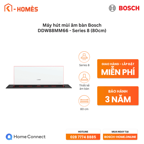 Máy hút mùi âm bàn Bosch DDW88MM66 - Series 8 (80cm)
