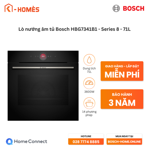 Lò nướng âm tủ Bosch HBG7341B1 - Series 8 - 71L
