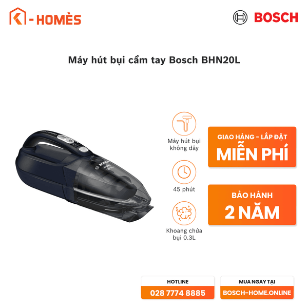 Máy hút bụi cầm tay không dây Bosch BHN20L - 20V (Xanh đen)