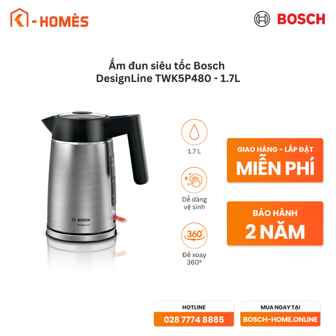 Ấm đun siêu tốc Bosch DesignLine TWK5P480 - 1.7L