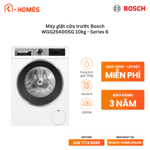 Máy giặt cửa trước Bosch WGG25400SG 10kg - Series 6