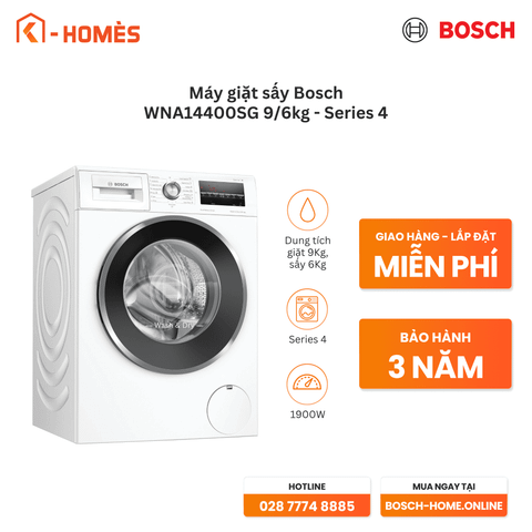 Máy giặt sấy Bosch WNA14400SG 9/6kg - Series 4