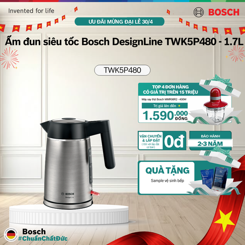 Ấm đun siêu tốc Bosch DesignLine TWK5P480 - 1.7L