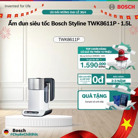 Ấm đun siêu tốc Bosch Styline TWK8611P - 1.5L