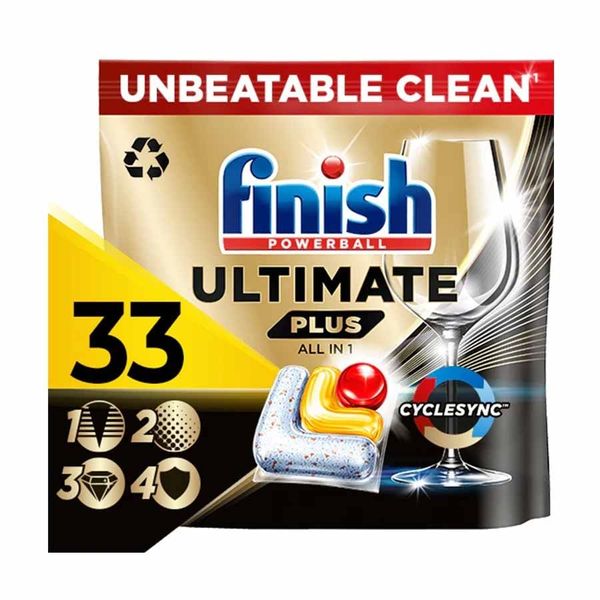 Viên rửa bát Finish Quantum Ultimate Plus túi 33 viên