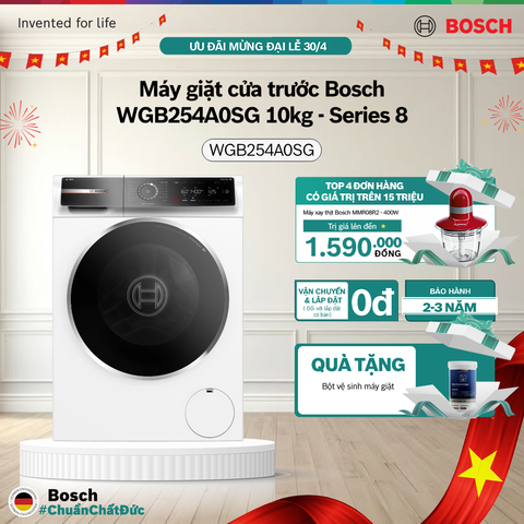 Máy giặt cửa trước Bosch WGB254A0SG 10kg - Series 8