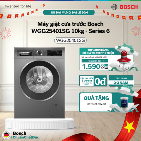 Máy giặt cửa trước Bosch WGG25401SG 10kg - Series 6