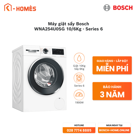 Máy giặt sấy Bosch WNA254U0SG 10/6Kg - Series 6