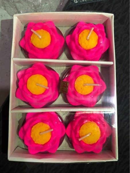  Nến Hộp Hoa Sen Hồng Lớn 