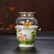  Đèn Dầu Bạch Ngọc Lá Xanh Hoa Nổi Lớn 