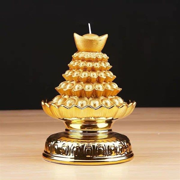  Nến Tháp Vàng 6 Tầng Đế Lớn 