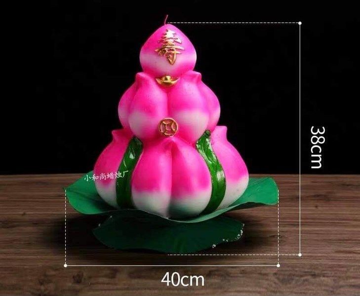  Nến Tháp Đào Cặp 38cm 