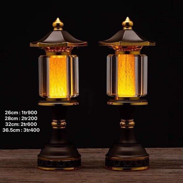  Đèn Điện Pha Lê Tam Sắc 32cm 