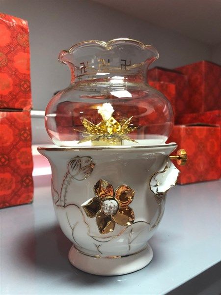  Đèn Dầu Hoa Sen Nổi Size Lớn 