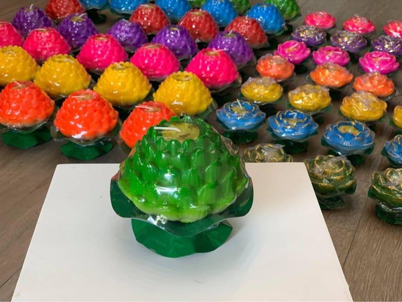  Nến Hoa Sen Xanh Size Nhỏ 