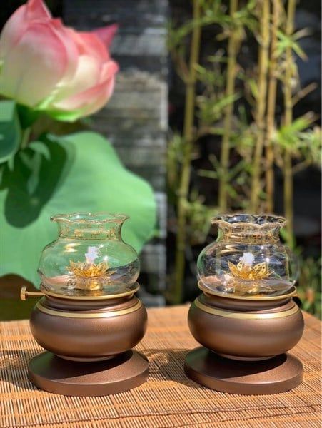  Đèn Dầu Đồng Nâu Size Lớn 