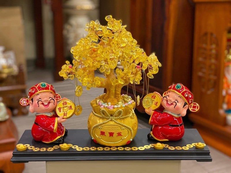  Thần Tài Đỏ Chậu Vàng Size lon 