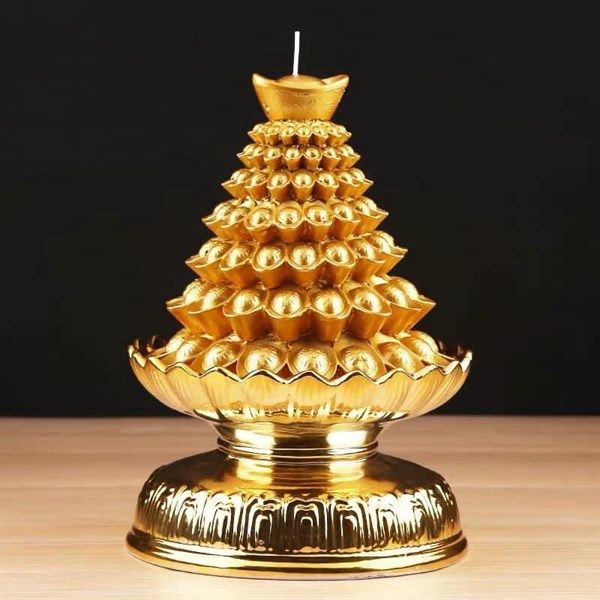  Nến Tháp Vàng 8 Tầng Đế Lớn 