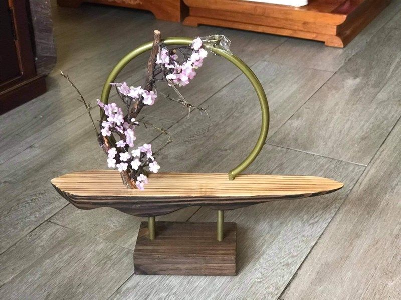  Khung decor gỗ hoa đào 