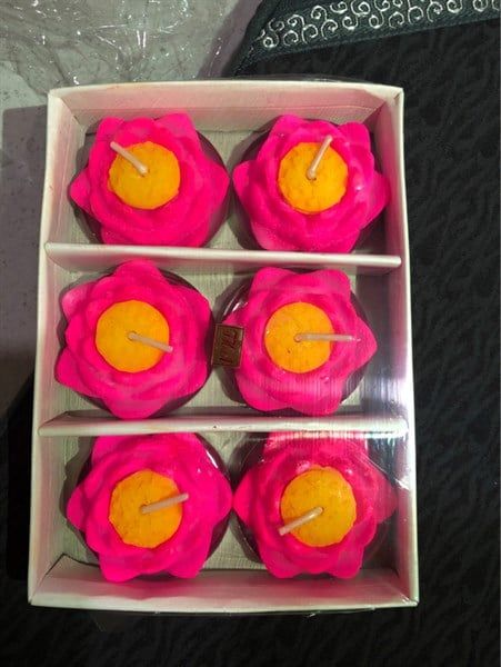  Nến Hộp Hoa Sen Hồng Nhỏ 