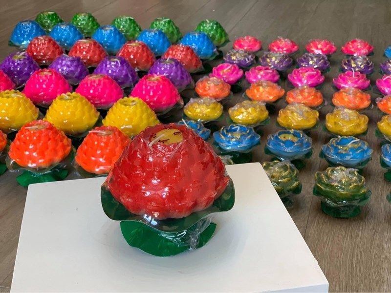  Nến Hoa Sen Đỏ Size Nhỏ 