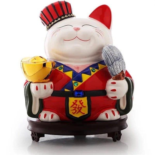  Mèo Thần Tài Đỏ Thỏi Vàng 