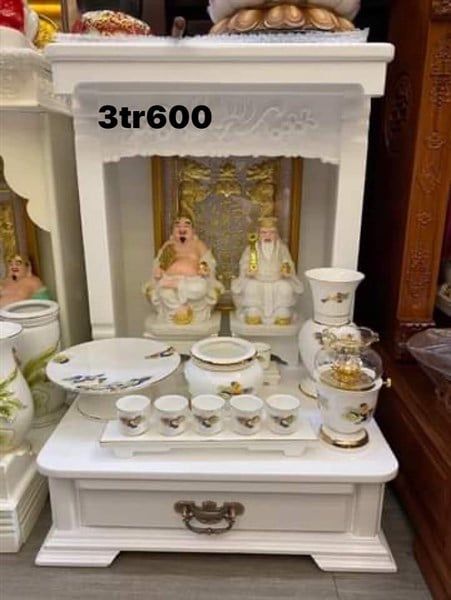  Bàn Thờ Tài Địa Căm Xe Sớ Ngang Trắng 48x68 