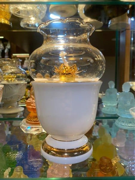  Đèn Dầu Trắng Viền Vàng Size Lớn 