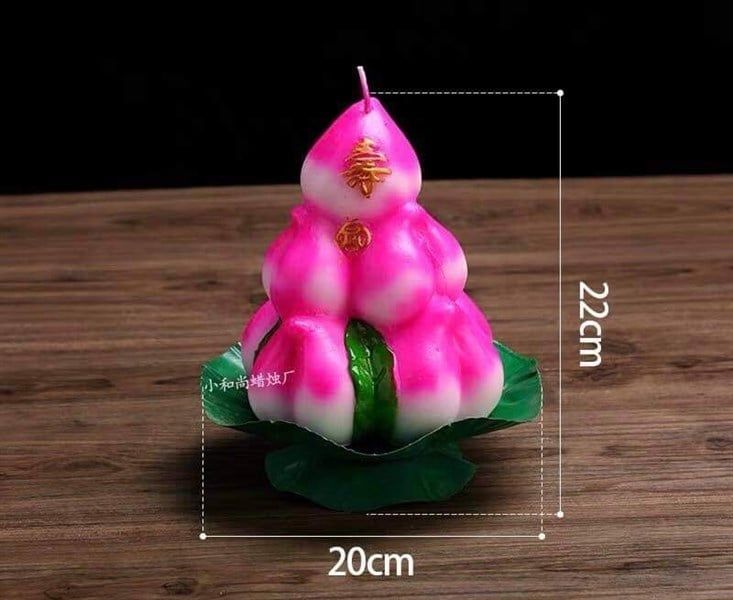  Nến Tháp Đào Cặp 22cm 