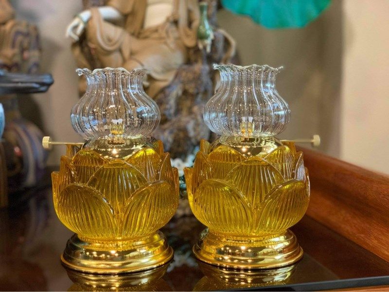  Đèn Dầu Pha Lê Màu Size 2 