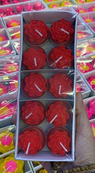  Nến Hộp Hoa Sen Đỏ 