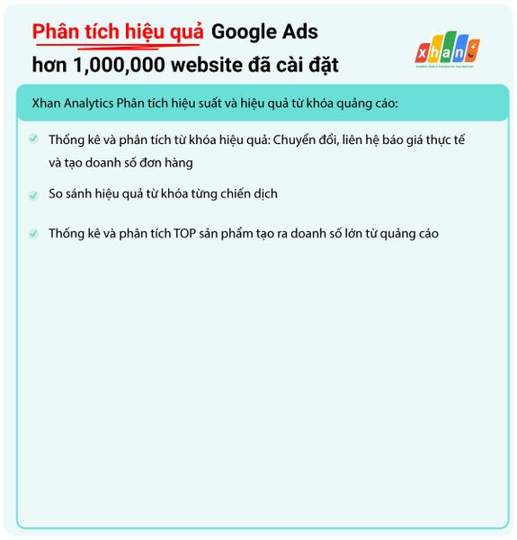 [Gói 6 tháng] Tư vấn và cài đặt quảng cáo Google Ads từ Xhan Analytics