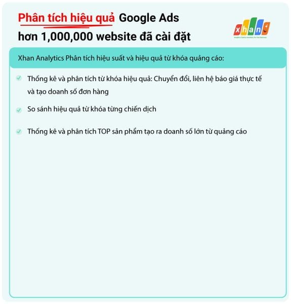 [Gói 1 tháng] Tư vấn và cài đặt quảng cáo Google Ads từ Xhan Analytics