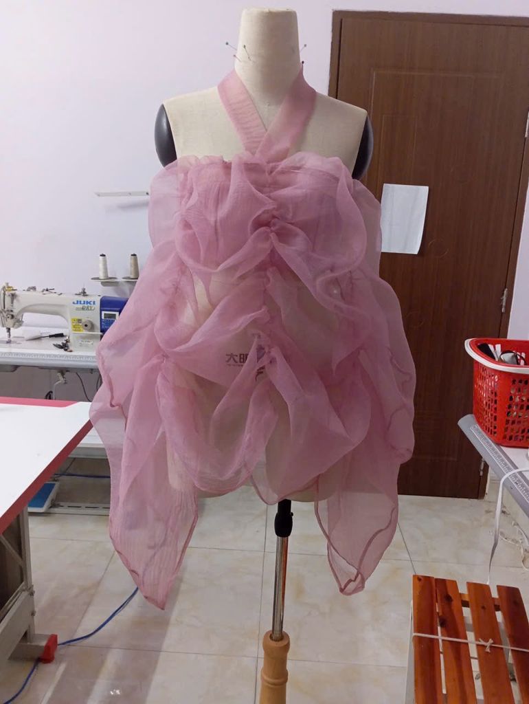 Áo yếm voan nhúng phồng (K38)