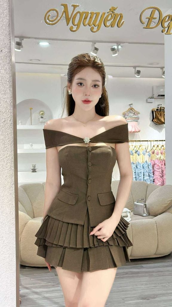 Set áo cúp choàng phối cv dập li (J52)