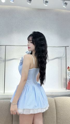 Đầm 2s đan ngực kèm hoa ghim (g52)