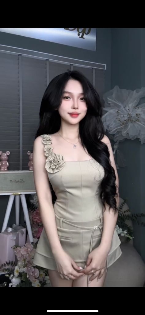 Đầm 2s phối bèo hoa đính đá (H30)