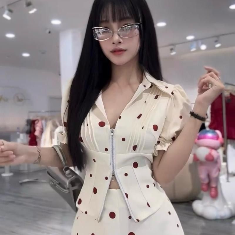 Set áo sơ mi tay phồng & quần short c03