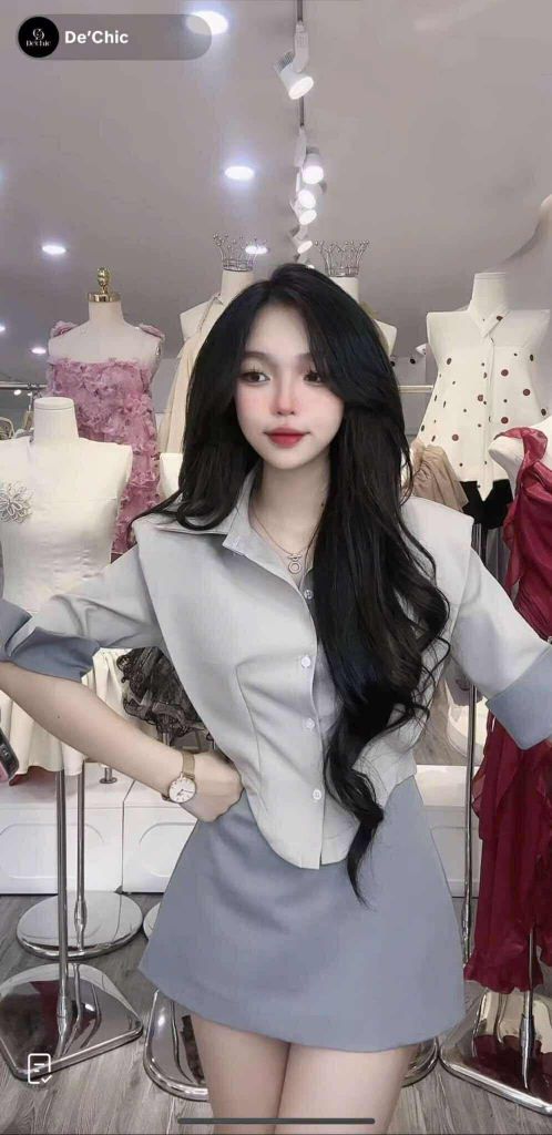 Set áo smi vạt bầu kèm cv from A (G41 )