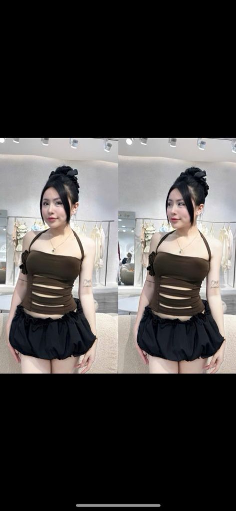 Áo cúp yếm kiểu rách thun ladong (H68)