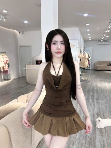 áo cổ yếm dây hạt kèm quây (f43)