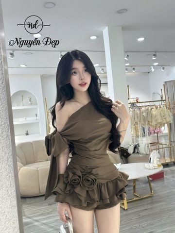 Set áo trễ vai phối cv bèo hoa (L05)