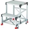 TRUSCO Việt Nam | TRUSCO Work Platform, 2 Steps, with Spring Casters, Top Height 0.7m Aluminum Work Platform MW7708874
